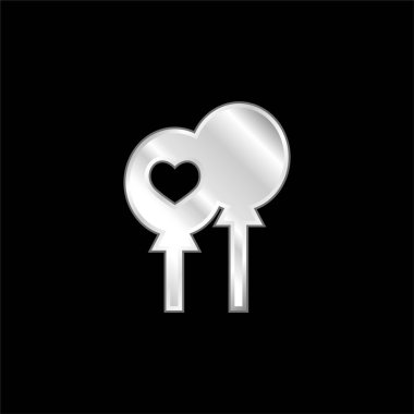 Balonlar gümüş kaplama metalik simge