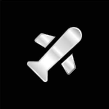 Gümüş kaplama metalik uçak simgesi