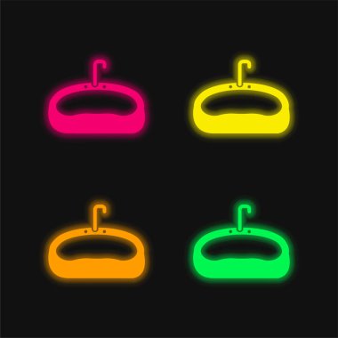 Banyo Lavabosu Parlak neon vektör simgesi