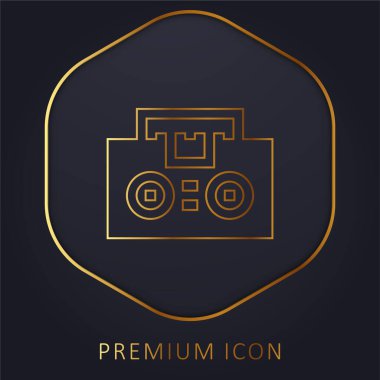 Altın çizgili boombox logosu veya simgesi