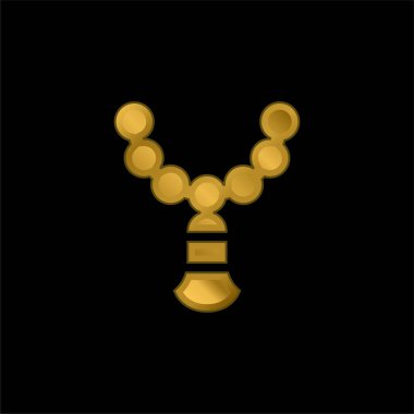 Altın kaplama metal ikon veya logo vektörü boncukları