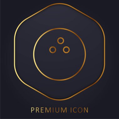 Bowling altın çizgisi prim logosu veya simgesi