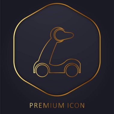Bebek Scooter Silueti Altın Hat prim logosu veya simgesi