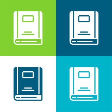 Kitap Düz 4 renk minimal simgesi seti