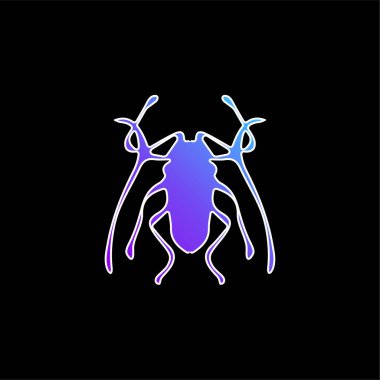 Böcek Böceği Trictenotomidae mavi eğimli vektör simgesi
