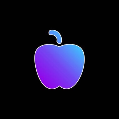Apple Siyah Şekil mavi gradyan vektör simgesi
