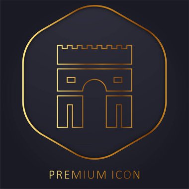 Ark De Triomphe altın çizgi prim logosu veya simgesi