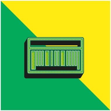Barkod Yeşil ve Sarı Modern 3D vektör simgesi logosu