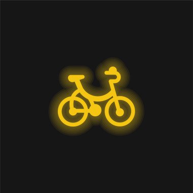 Bisiklet sarı parlayan neon simgesi