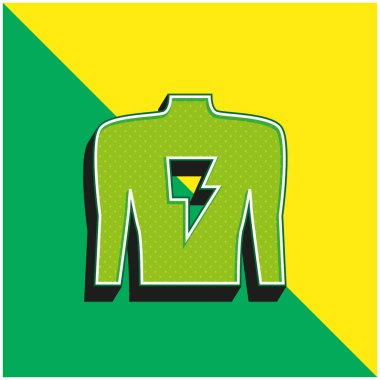 Yeşil ve sarı modern 3D vektör simgesi logosu