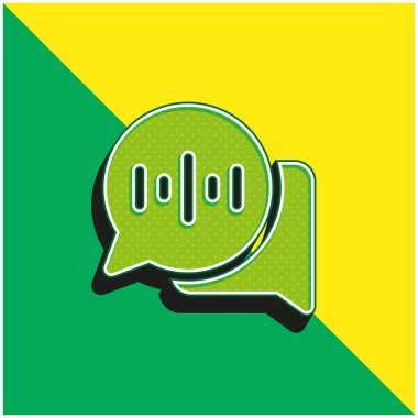 Ses İletisi Yeşil ve Sarı Modern 3d vektör simgesi logosu