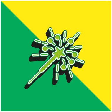 Bengal Açık Yeşil ve Sarı 3D vektör simgesi logosu