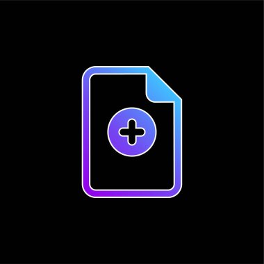 Dosya mavi gradyan vektör simgesi ekle