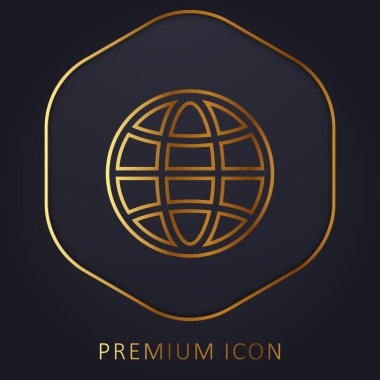 Big Globe golden line premium logo or icon clipart