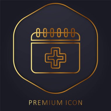 Randevu altın çizgi prim logosu veya simgesi
