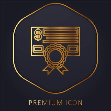 Altın çizgi prim logosu veya simgesi