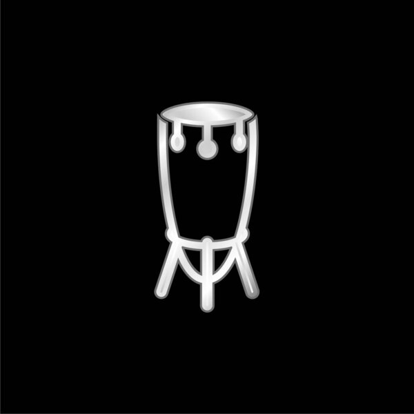 Африканский высокий барабан с позолоченной металлической иконой