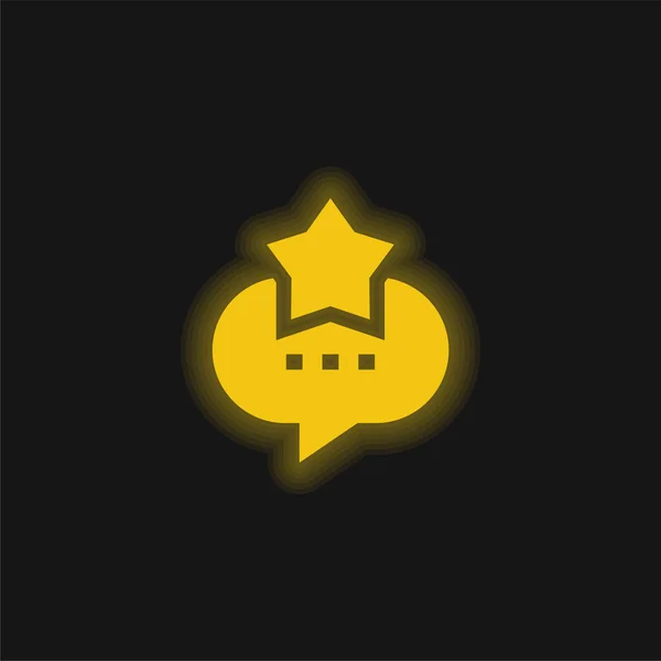 Лучший Жёлтый Светящийся Неоновый Значок — стоковый вектор