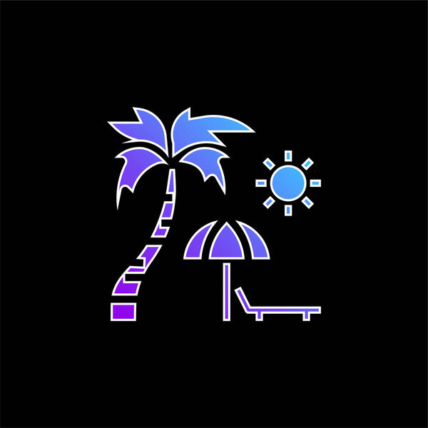 Beach blue gradient vector icon