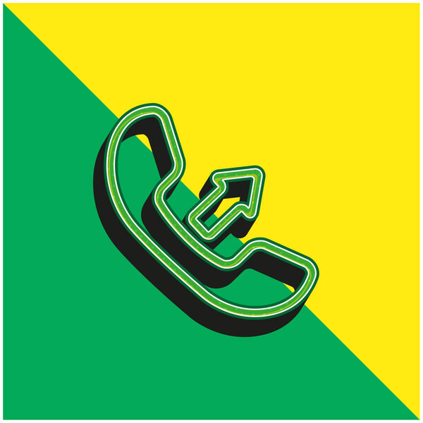 Answer A Call Interface Symbol Of Auricular With An Arrow Green and yellow modern 3d vector icon logo
