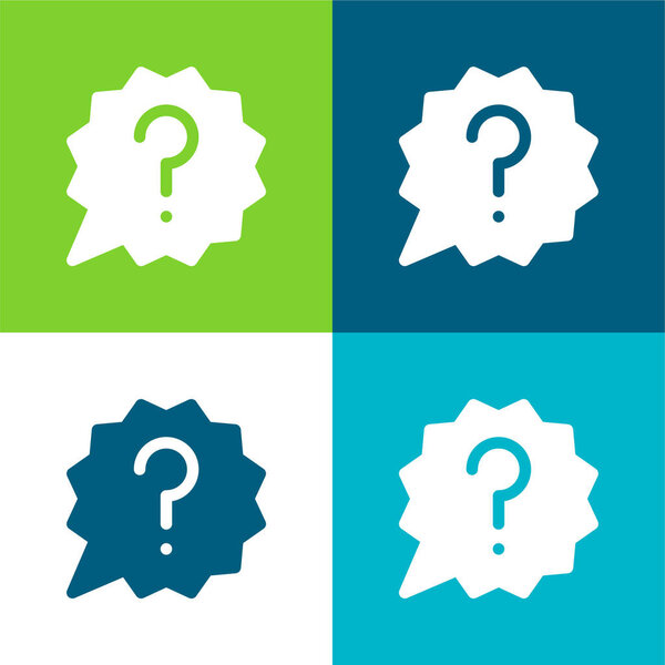 Минимальный набор значков Ask Flat четырех цветов