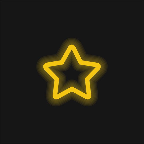 1 Star yellow glowing neon icon