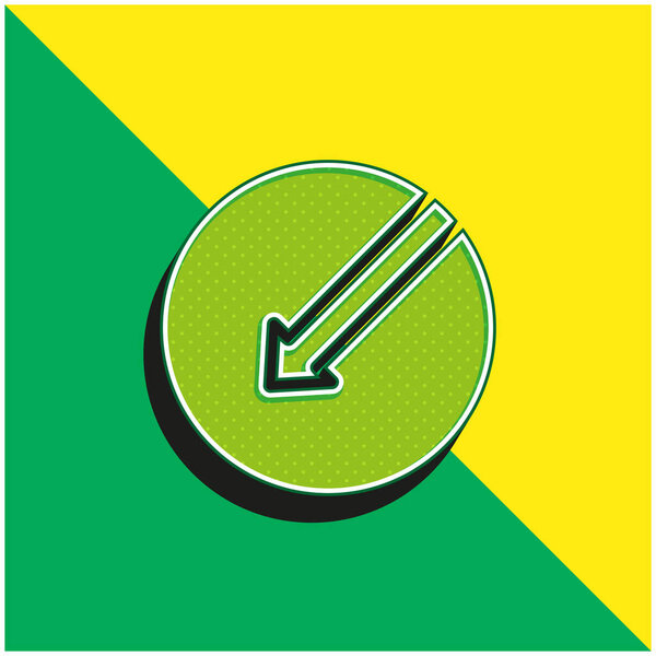 Arrow Left Green and yellow modern 3d vector icon logo