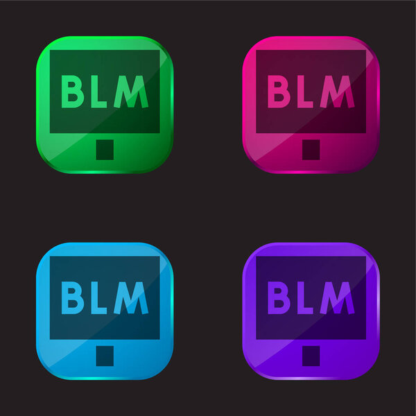 Blm four color glass button icon