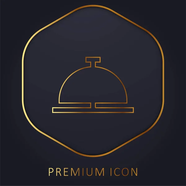 Bell Línea Oro Logotipo Premium Icono — Archivo Imágenes Vectoriales