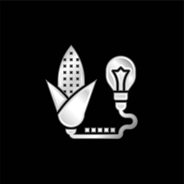 Biomass silver plated metallic icon