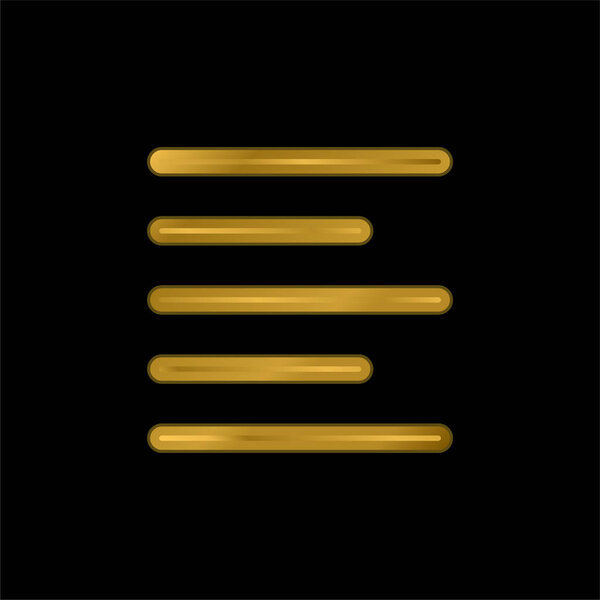 Выровнять левый позолоченный металлический значок или вектор логотипа