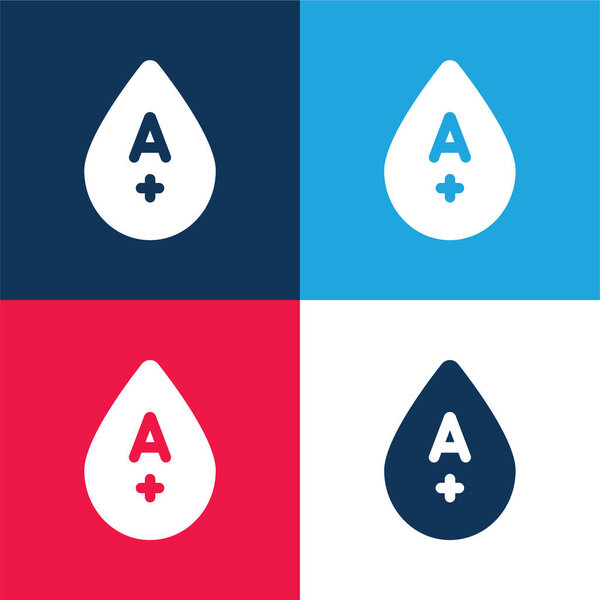 BloodType синий и красный четыре цвета минимальный набор значков