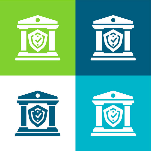 Banking Flat four color minimal icon set