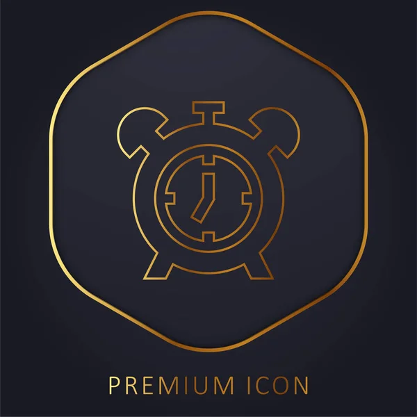 Alarma Línea Dorada Logotipo Premium Icono — Archivo Imágenes Vectoriales