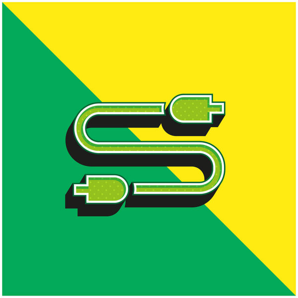 Audio Jack Green and yellow modern 3d vector icon logo