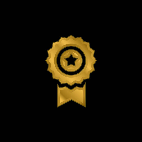 Награда Золотая металлическая икона или вектор логотипа