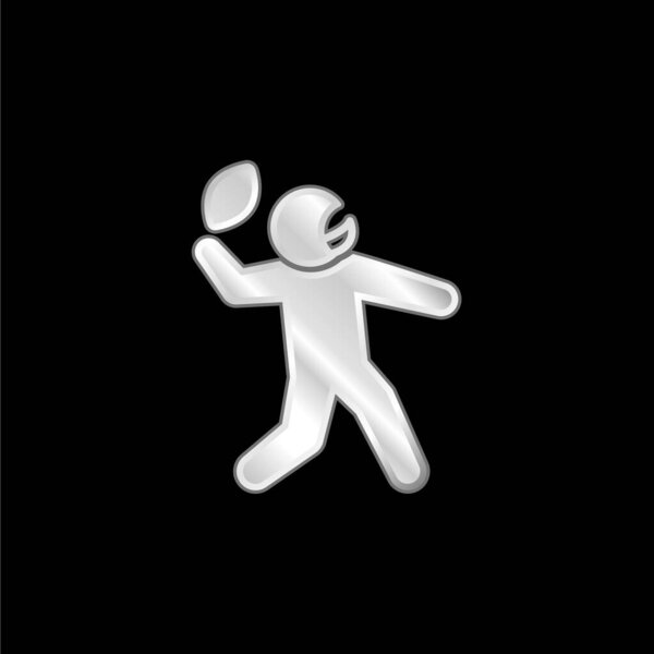 Серебристая икона американского футболиста