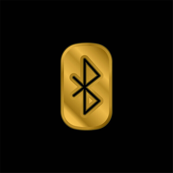 Позолоченный значок Bluetooth или вектор логотипа