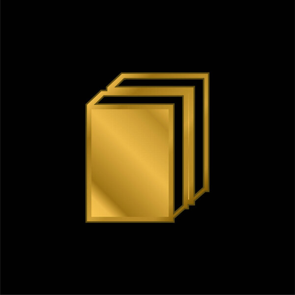 Книги позолоченная металлическая икона или вектор логотипа