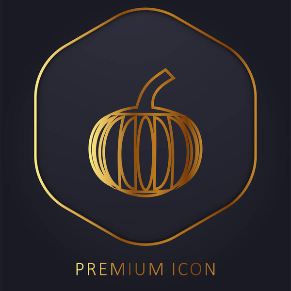 Большая тыква золотая линия премиум логотип или значок
