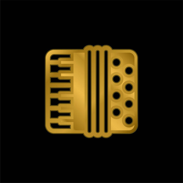 Позолоченная аккордеон икона или вектор логотипа