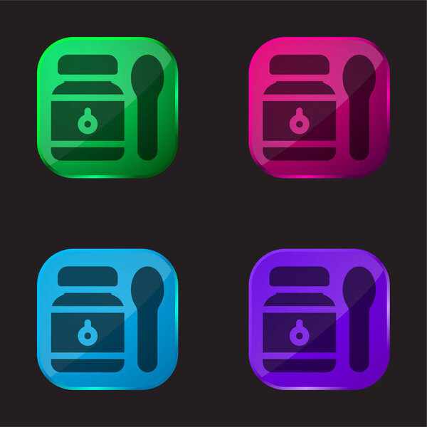Baby Food four color glass button icon
