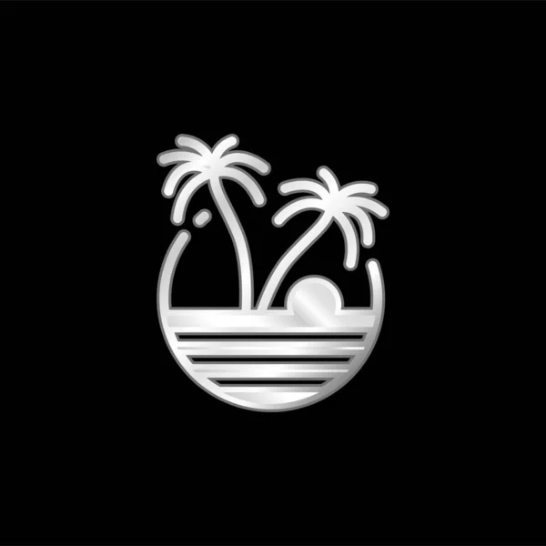 Пляжна Срібна Металева Ікона — стоковий вектор