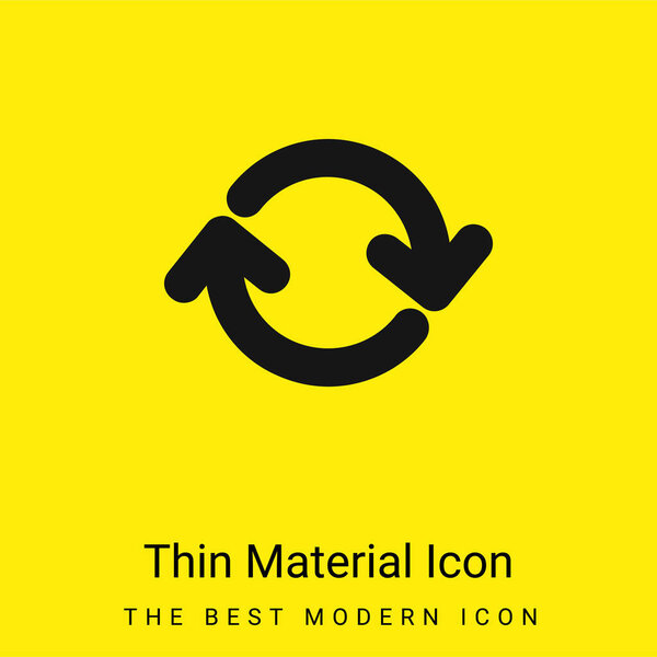 Arrows Circle минимальный ярко-желтый значок материала