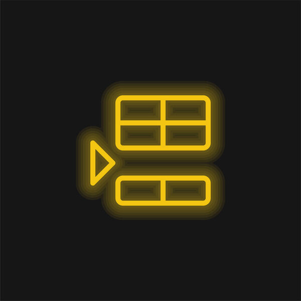Below yellow glowing neon icon