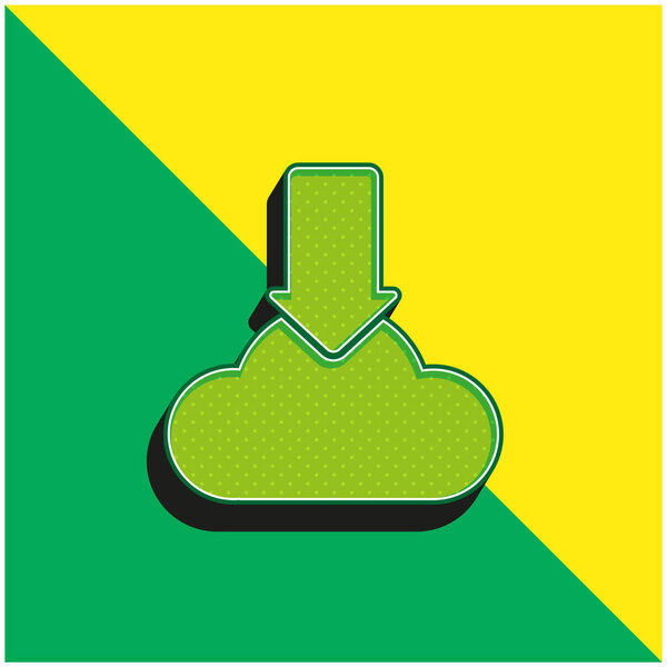 Arrow Green and yellow modern 3d vector icon logo