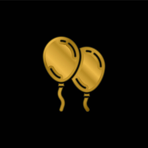 Balloons gold plated metalic icon or logo vector