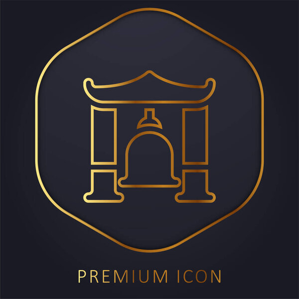 Bell golden line premium logo or icon