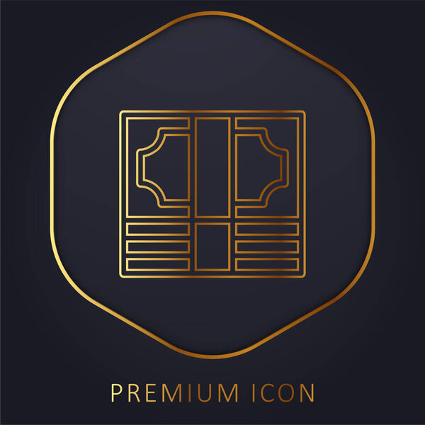 Bills Stack golden line premium logo or icon