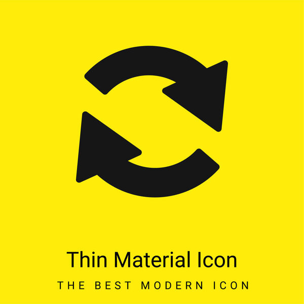 Arrows Circle Of Two Rotating In Clockwise Direction minimal bright yellow material icon